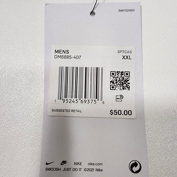 Nike Sportswear All Over Print Shorts Blue White DM6885-407 Men’s Size 2XL NWT - Picture 13 of 13